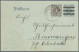 GA Württemberg - Ganzsachen: 1909. Aufbrauch-Postkarte 3 Pf Neben Durchbalkt 2 Pf. DV "26 11 7". Gebrau - Altri & Non Classificati