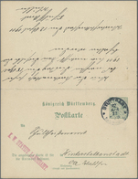 GA Württemberg - Ganzsachen: 1911. Doppelkarte 5+5 Pf Grün "Statistisches Landesamt", Ohne Dienststempe - Autres & Non Classés