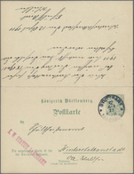 GA Württemberg - Ganzsachen: 1911. Doppelkarte 5+5 Pf Grün "Statistisches Landesamt", Ohne Dienststempe - Altri & Non Classificati