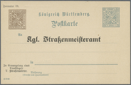 GA Württemberg - Ganzsachen: 1908. Aufbrauch-Dienstpostkarte 3 Pf Braun Neben 2 Pf Grün "Kgl. Straßenme - Altri & Non Classificati