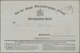 Br Württemberg - Feldpost: 1871, Württembergische-Feldpost-Korrespondenz-Karte (rechts 1 Cm Riss, Sonst - Andere & Zonder Classificatie