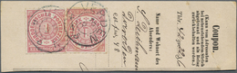 Br Norddeutscher Bund - Marken Und Briefe: 1868: 1 Gr Rot, 2x Auf Quittungsabschnitt Einer Postanweisun - Autres & Non Classés