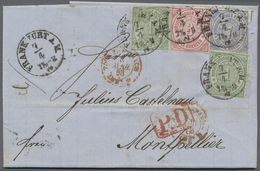 Br Norddeutscher Bund - Marken Und Briefe: 1868: Dreifarbfrankatur Nach Frankreich Mit 2 X 1 Kr. Grün, - Autres & Non Classés