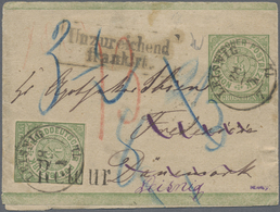 GA Norddeutscher Bund - Ganzsachen: 1868, 1/3 Grün Streifband Mit Zusatzfrankatur 1/3 Grün Ganzsachenau - Sonstige & Ohne Zuordnung