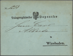 Br Norddeutscher Bund - Besonderheiten: 1871, Telgramm "Telegraphie Des Norddeutschen Bundes" Von Wiesb - Andere & Zonder Classificatie