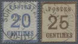 O Elsass-Lothringen - Marken Und Briefe: 1870, 20 Cent Graublau Und 25 Cent Dkl'ockerbraun, Spitzen Na - Autres & Non Classés