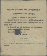 Br Elsass-Lothringen - Marken Und Briefe: 1870: "Offizielle Nachrichten Vom Kriegsschauplatz" Abdrück ( - Sonstige & Ohne Zuordnung