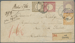 Br Deutsches Reich - Brustschild: 1873, Paketbegleitbrief Aus Obersulz Mit Seltener Mischfrankatur 1/4 - Ungebraucht