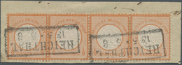 Brfst Deutsches Reich - Brustschild: 1872, 1/2 Groschen Kleiner Schild Im Waager. 4er-Streifen Auf Briefst - Ungebraucht