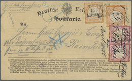 Br Deutsches Reich - Brustschild: 1872, Kleiner Schild 1 Gr. Im Paar + 2x ½ Gr. Auf Express-Karte Eisen - Ongebruikt