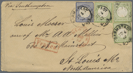 Br Deutsches Reich - Brustschild: 1872, 3 X 1 Kr Gelblichgrün Und 7 Kr Ultramarin, MiF Auf Brief Von DA - Neufs