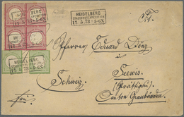 Br Deutsches Reich - Brustschild: 1872, Kleiner Schild 2x 1 Kr. Gelbgrün Zusammen Mit Grosser Schild 3 - Unused Stamps