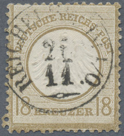 O Deutsches Reich - Brustschild: 1872, 18 Kr. Ockerbraun, Kleiner Schild, Sehr Schön Gestempelt "REICH - Ongebruikt