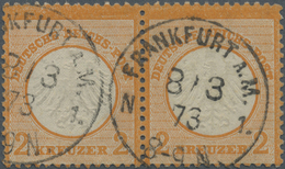 O Deutsches Reich - Brustschild: 1872, 2 Kr. Orange, Kleiner Schild, Im Waagerechten Paar, Sehr Sauber - Ongebruikt