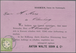 Br Deutsches Reich - Brustschild: 1872, Viollette Vertreter-Besuchskarte Frankiert Mit 1/3 Groschen Gro - Unused Stamps