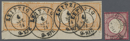 Brfst Deutsches Reich - Brustschild: 1872, 1/2 Groschen Großer Schild Im Waager. 4er-Streifen Auf Briefstü - Ungebraucht