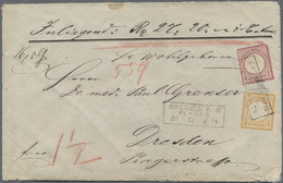 Br Deutsches Reich - Brustschild: 1872, Grosser Schild 1/2 Gr + 1 Gr. Auf ORTS-WERTBRIEF Aus "DRESDEN N - Unused Stamps