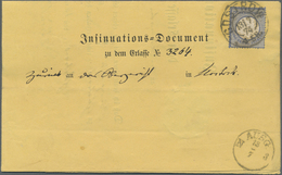 Br Deutsches Reich - Brustschild: 1872, Grosser Schild 2 Gr. Auf Gelbem Vordruck "Insinuations-Document - Neufs