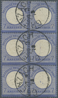 O Deutsches Reich - Brustschild: 1872, 7 Kr. Dunkelgraublau, Großer Schild Im Senkrechten 6er-Block Mi - Unused Stamps