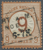 O Deutsches Reich - Brustschild: 1874, 9 Auf 9 Kr. Braunorange Mit Klarem Teilstempel "(FRANKFU)RT A.M - Ungebraucht