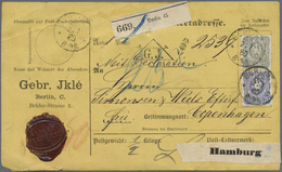 Br Deutsches Reich - Pfennige: 1877, 50 "Pfennige" Grüngrau Zusammen Mit 10 Pf. Rosa Und 20 Pd. Ultrama - Lettres & Documents