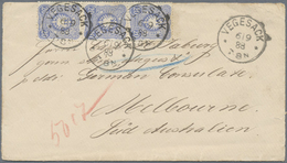 Br Deutsches Reich - Pfennig: 1880/1888: Zwei Briefe 31/8 Bzw 6.9. 1888 Aus VEGESACK Nach MELBOURNE, Ei - Unused Stamps