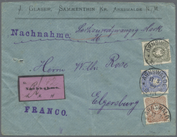 Br Deutsches Reich - Pfennig: 1887/1889, 2 Paketkarten Und 1 NN-Brief Mit Je 3-Farbenfrankatur Aus Bieb - Unused Stamps
