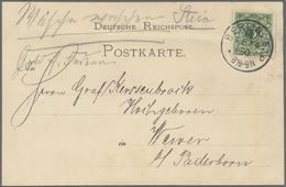 Br Deutsches Reich - Krone / Adler: 1890, 5 Pf Grün Krone/Adler, Breite Marke Als EF Auf Postkarte Von - Neufs