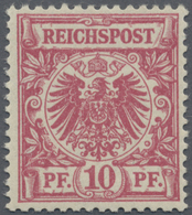 ** Deutsches Reich - Krone / Adler: 1889, Krone/Adler 10 Pf. Frühauflage Rosarot (UV Kaminrosa) Einwand - Nuovi