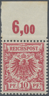 ** Deutsches Reich - Krone / Adler: 1893. Krone/Adler 10 Pf In Ca-Farbe Als OR-Stück, Postfrisch. FA Jä - Ongebruikt