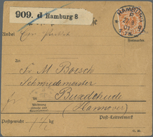 Br Deutsches Reich - Krone / Adler: 1898, 25 Pf Rotorange Krone/Adler, EF Auf Paketkarte Von Hamburg 8, - Ungebraucht