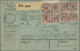 Br Deutsches Reich - Krone / Adler: 1895, 50 Pf Lilabraun, 14 Stück (6er-Block, 4er-Block Und 2 Paare) - Ungebraucht