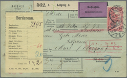 Br Deutsches Reich - Germania: 1900, 1 Mark Reichspost, Portogerechte EF Auf Auslands-Nachnahmepaketkar - Ongebruikt