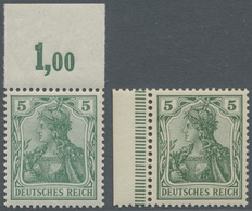 ** Deutsches Reich - Germania: 1902, Freimarken Germania Deutsches Reich 5 Pf, Ungefaltetes Luxusoberra - Neufs