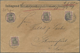 Br Deutsches Reich - Germania: 1902, 4 X 50 Pf Germania, Portogerechte MeF Auf Wertbrief über 9428,60 R - Unused Stamps