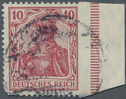 O Deutsches Reich - Germania: 1905, 10 Pfg. Germania Im Friedensdruck Dunkelkarminrot, Lilabraun Quarz - Unused Stamps