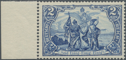 ** Deutsches Reich - Germania: 1902, 2 Mark Schneeweißes Linkes Luxusrandstück, Mi. 500.- E - Unused Stamps
