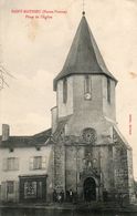 CPA SAINT MATHIEU. église, Commerce Bijouterie Horlogerie. 1908. - Saint Mathieu