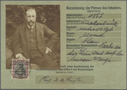 Br Deutsches Reich - Germania: 1915, Germania 50 Pfg. Kriegsdruck Auf Postausweiskarte, Gestempelt BERL - Neufs
