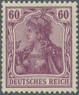 ** Deutsches Reich - Germania: 1911, 60 Pf Friedensdruck In Dunkelrötlichlila, Postfrisch, FA Jäschke-L - Ungebraucht