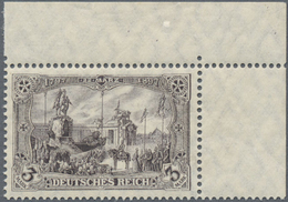 ** Deutsches Reich - Germania: 1905, 3 Mark, Ungefaltete Linke Obere Luxus-Bogenecke, Ränder Makellos P - Ungebraucht
