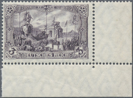 ** Deutsches Reich - Germania: 1905, 3 Mark, Ungefaltete Linke Untere Luxus-Bogenecke, Makellose Ränder - Ungebraucht