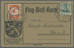Br Deutsches Reich - Germania: 1912, Zwei Flugpostkarten 'Flugpost Am Rhein U. Main' Mit 10 Pf. + 5 Pf. - Neufs