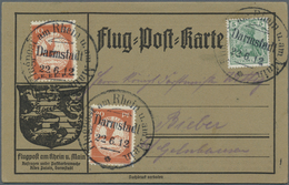 Br Deutsches Reich - Germania: 1912, Flugpost Rhein/Main, 10 Pfg. E.EL.P. Zus. Mit 20 Pfg. Ohne Aufdruc - Neufs