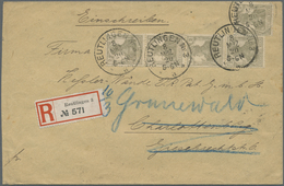 Br Deutsches Reich - Inflation: 1918, 2 Pf Gelbgrau Germania, 3 Versch. Einschreibebriefe Mit Massen-Me - Lettres & Documents