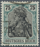 O Deutsches Reich - Inflation: 1919, Freimarke Germania, 75 Pf Gut Gezähnt Und Gestempelt Mit Fehlfarb - Covers & Documents