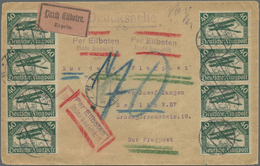 Br Deutsches Reich - Inflation: 1919, 40 Pf Dkl'bläulichgrün, 9 Stück Als MeF Auf Luftpostdrucksache Pe - Covers & Documents