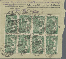 Br Deutsches Reich - Inflation: 1920, Paketkarte Mit Teilbarfrankatur Und Achterblock 1,25 M Reichspost - Briefe U. Dokumente