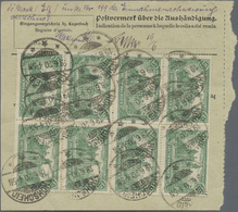 Br Deutsches Reich - Inflation: 1920, Paketkarte Mit Teilbarfrankatur Und Achterblock 1,25 M Reichspost - Brieven En Documenten