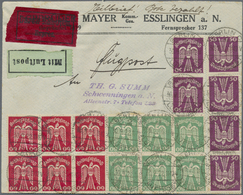 Br Deutsches Reich - Inflation: 1922, 6 X 50 Pf Sowie Je Ein 6er-Block 60 Pf Bzw. 80 Pf Holztaube, MiF - Briefe U. Dokumente